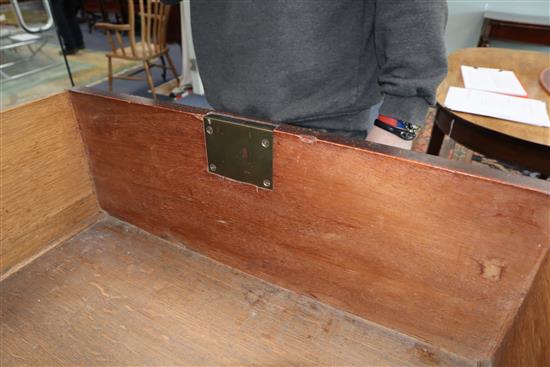 A mid 19th century teak campaign chest W.99cm